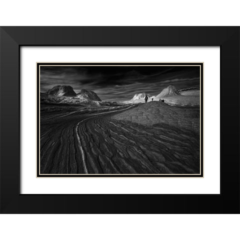 Wcwfwhite Pocket Black Modern Wood Framed Art Print with Double Matting by Zeng, Jiahong