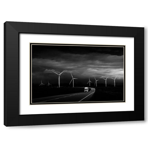 Before Dawn Black Modern Wood Framed Art Print with Double Matting by Li, Bing