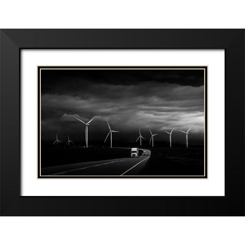Before Dawn Black Modern Wood Framed Art Print with Double Matting by Li, Bing
