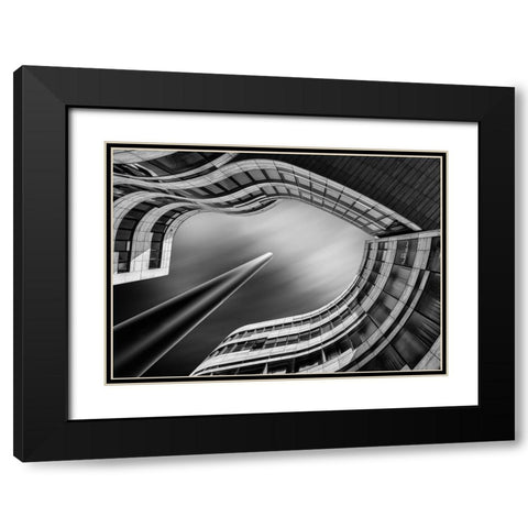 Kap Bogen Black Modern Wood Framed Art Print with Double Matting by Figueras, Antoni