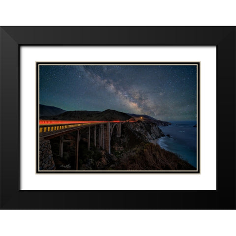 Reaching To The Galaxy Black Modern Wood Framed Art Print with Double Matting by An, Anna