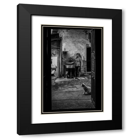 Everyday Life Black Modern Wood Framed Art Print with Double Matting by Morishige, Koji