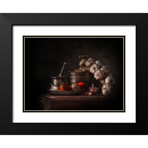 Daily Black Modern Wood Framed Art Print with Double Matting by Perfoncio, Margareth