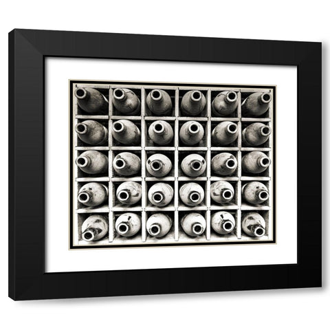 Bottles Black Modern Wood Framed Art Print with Double Matting by Marcel, Christian