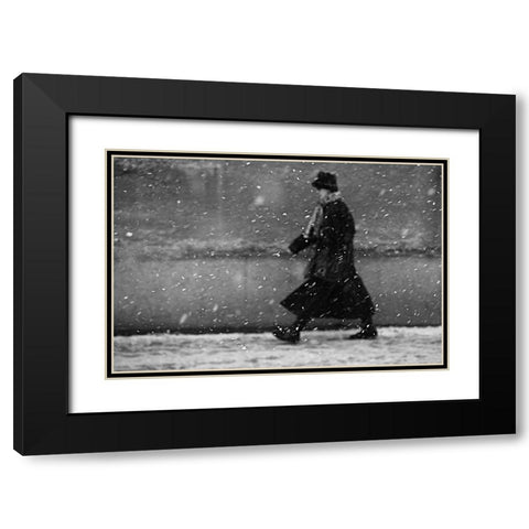 Winter Passengers Black Modern Wood Framed Art Print with Double Matting by Gabor, Nicoleta
