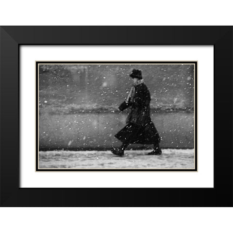 Winter Passengers Black Modern Wood Framed Art Print with Double Matting by Gabor, Nicoleta