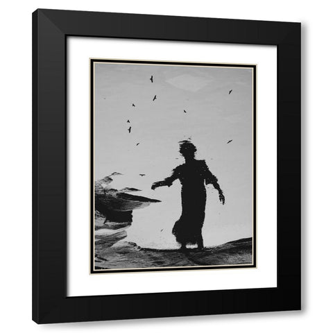 Beauty In Water Black Modern Wood Framed Art Print with Double Matting by Lammakmak