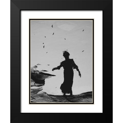 Beauty In Water Black Modern Wood Framed Art Print with Double Matting by Lammakmak