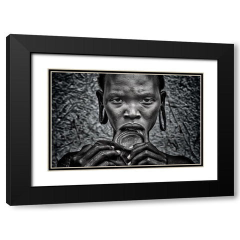 Surmi Woman. Black Modern Wood Framed Art Print with Double Matting by Inazio Kuesta, Joxe