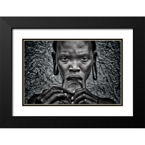 Surmi Woman. Black Modern Wood Framed Art Print with Double Matting by Inazio Kuesta, Joxe