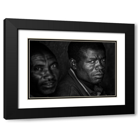Ethiopian Men. Black Modern Wood Framed Art Print with Double Matting by Inazio Kuesta, Joxe