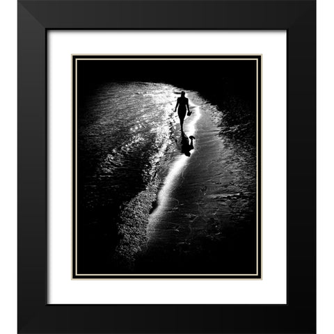 Follow The Light Black Modern Wood Framed Art Print with Double Matting by Momanu, Mirela