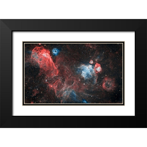 Dragon head Nebula Black Modern Wood Framed Art Print with Double Matting by Chander, Vikas