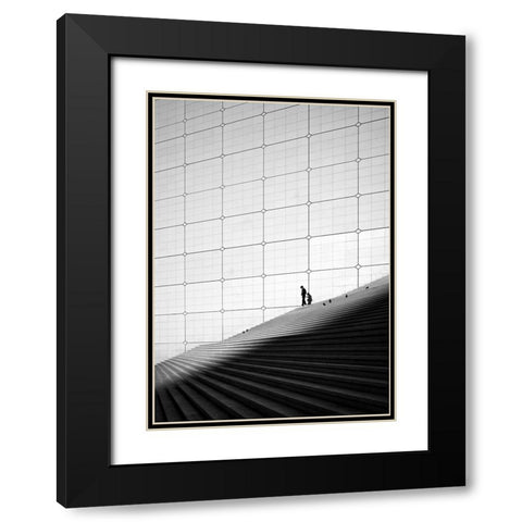 Silence Black Modern Wood Framed Art Print with Double Matting by Ovidiu, Selaru
