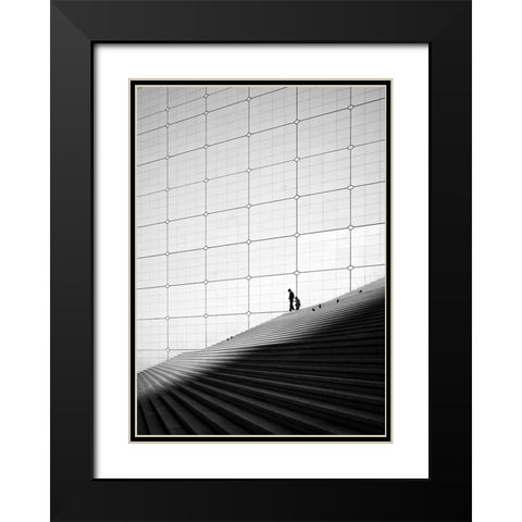 Silence Black Modern Wood Framed Art Print with Double Matting by Ovidiu, Selaru