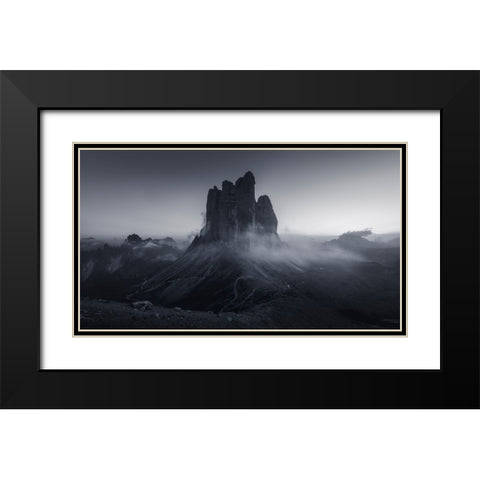 Electricity Black Modern Wood Framed Art Print with Double Matting by De Franzoni, Thomas