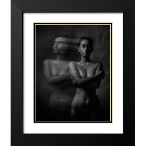 Eternal Quest Black Modern Wood Framed Art Print with Double Matting by BHATTACHARYYA, PARTHA