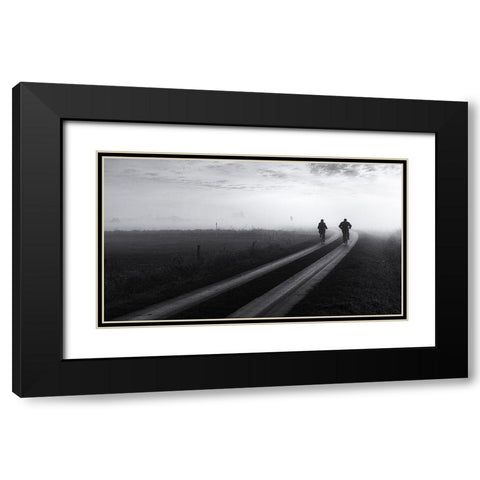 Disappearing Black Modern Wood Framed Art Print with Double Matting by Klesse, Andreas