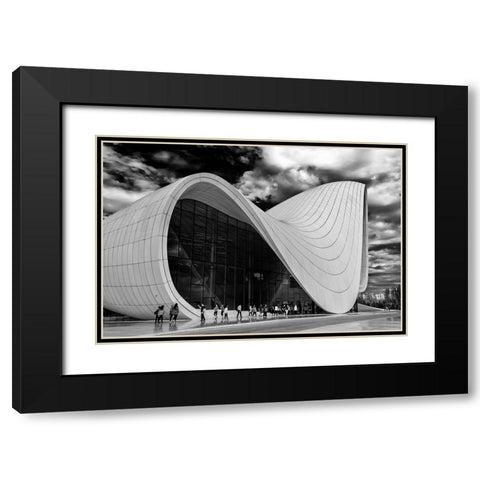 Queue Black Modern Wood Framed Art Print with Double Matting by Mghebrishvili, Nino