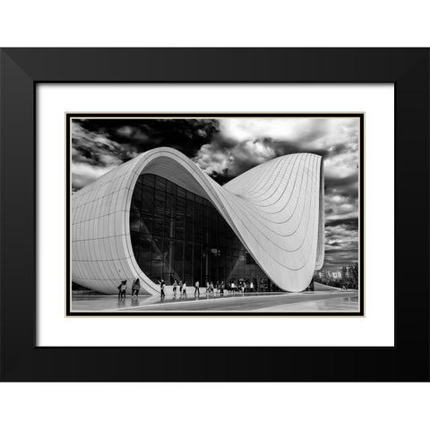 Queue Black Modern Wood Framed Art Print with Double Matting by Mghebrishvili, Nino