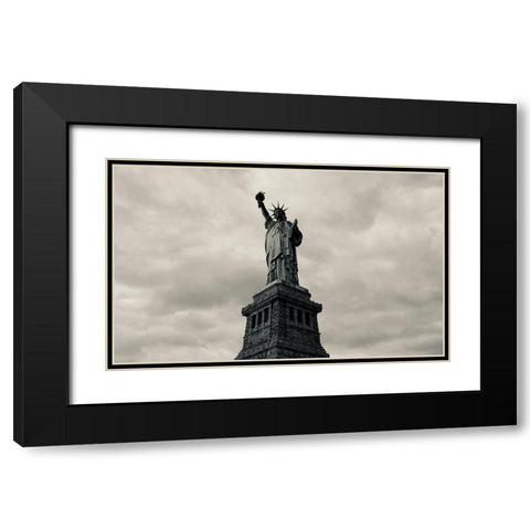 GOD BLESS AMERICA Black Modern Wood Framed Art Print with Double Matting by Liu, Xiaoyang
