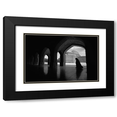Cuma Mosque Black Modern Wood Framed Art Print with Double Matting by Topalismailoglu, Nevra