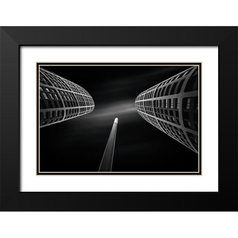 Sky Park Black Modern Wood Framed Art Print with Double Matting by Vazan, Karol