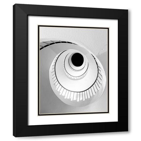 Snail Black Modern Wood Framed Art Print with Double Matting by Hara, Tomoshi