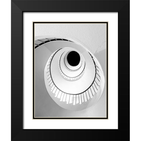 Snail Black Modern Wood Framed Art Print with Double Matting by Hara, Tomoshi