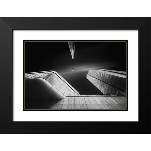 NIVy Black Modern Wood Framed Art Print with Double Matting by Vazan, Karol