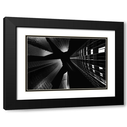 Salesforce Park Black Modern Wood Framed Art Print with Double Matting by Zeng, Jiahong