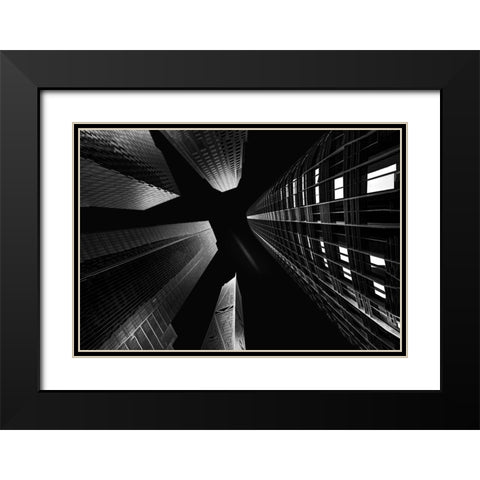 Salesforce Park Black Modern Wood Framed Art Print with Double Matting by Zeng, Jiahong