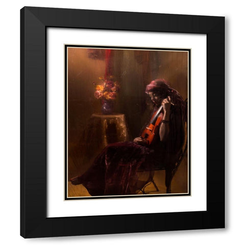 Musician Black Modern Wood Framed Art Print with Double Matting by Marjanmashhadi