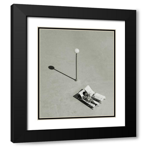 10 A.M. Black Modern Wood Framed Art Print with Double Matting by Strelok