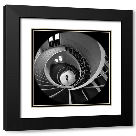 Ask Alice Black Modern Wood Framed Art Print with Double Matting by Strelok