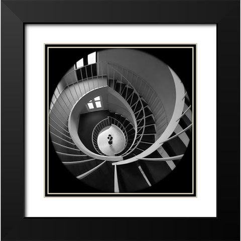 Ask Alice Black Modern Wood Framed Art Print with Double Matting by Strelok