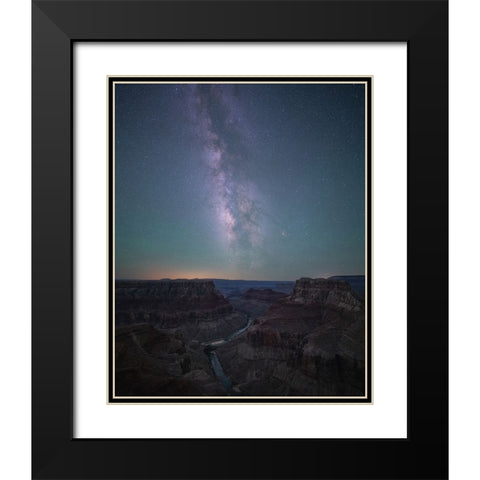 Grand Canyon and Milky Way Black Modern Wood Framed Art Print with Double Matting by Wei, Willa