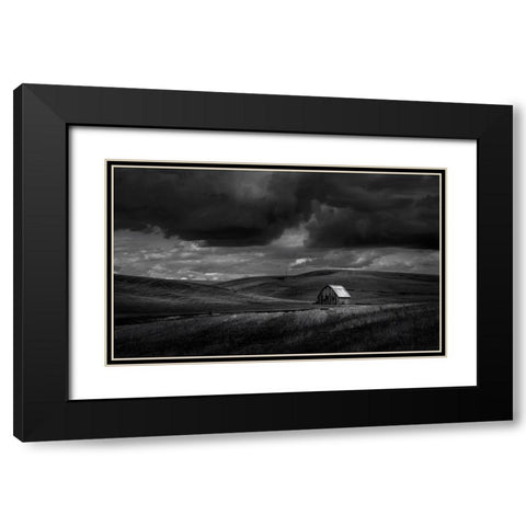 Rusty Hut Black Modern Wood Framed Art Print with Double Matting by Huang, Lily