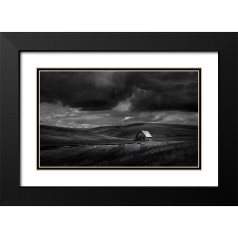 Rusty Hut Black Modern Wood Framed Art Print with Double Matting by Huang, Lily