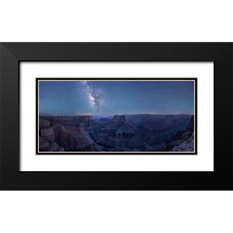 Grand Canyon And Milky Way Black Modern Wood Framed Art Print with Double Matting by Wei, Willa