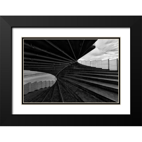 Connecting soil an sky Black Modern Wood Framed Art Print with Double Matting by Klesse, Andreas