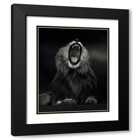 Yawning Black Modern Wood Framed Art Print with Double Matting by Sobhi, Ahmed