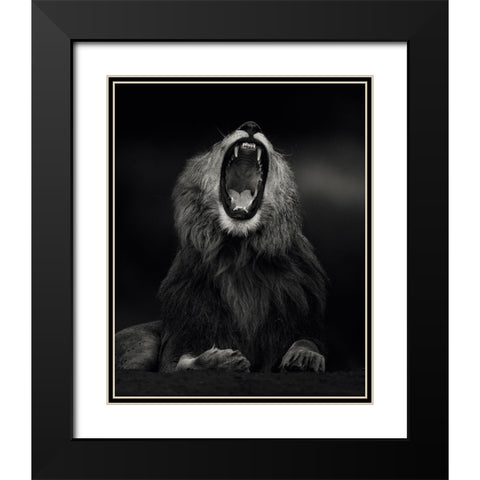 Yawning Black Modern Wood Framed Art Print with Double Matting by Sobhi, Ahmed