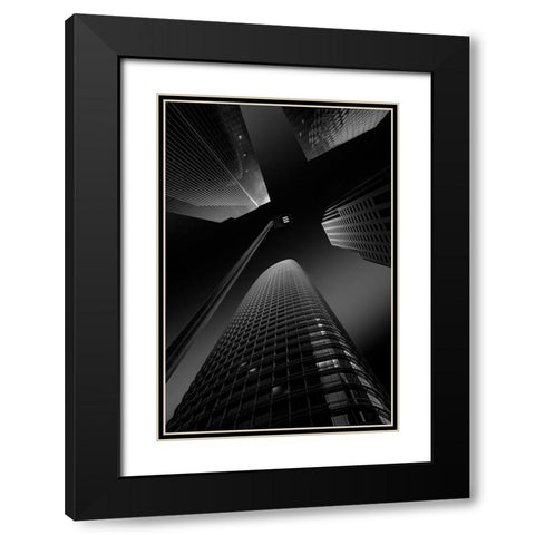 San Francisco Landmarks Black Modern Wood Framed Art Print with Double Matting by Shu, Rong