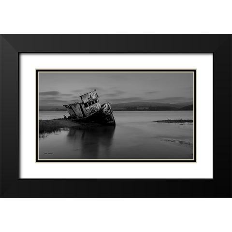 An Old Ship Black Modern Wood Framed Art Print with Double Matting by Zhang, Annie