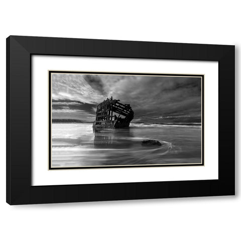 The Flowing Years Black Modern Wood Framed Art Print with Double Matting by Shi, Mei