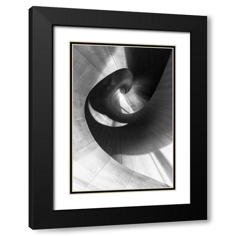 Stairs 10 Black Modern Wood Framed Art Print with Double Matting by Zhou, Steven