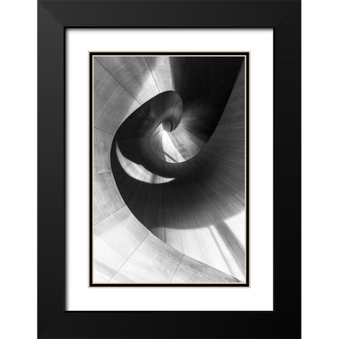 Stairs 10 Black Modern Wood Framed Art Print with Double Matting by Zhou, Steven