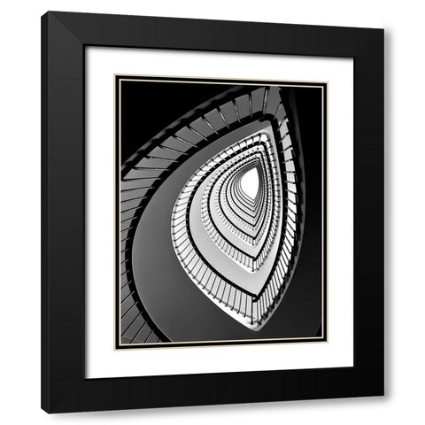 BLACK TEARS Black Modern Wood Framed Art Print with Double Matting by Cedron, Mabel