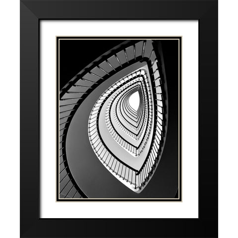 BLACK TEARS Black Modern Wood Framed Art Print with Double Matting by Cedron, Mabel